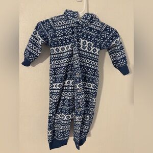Carter's Navy and White Patterned Footie